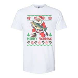 Merry Fishmas Santa Fishing Fisher Ugly Christmas Meaningful Gift Softstyle CVC T-Shirt