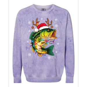 Merry Fishmas Santa Fishing Funny Fisher Lovers Christmas Meaningful Gift Colorblast Crewneck Sweatshirt