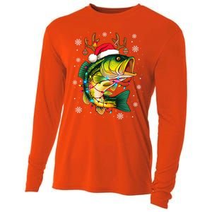 Merry Fishmas Santa Fishing Funny Fisher Lovers Christmas Meaningful Gift Cooling Performance Long Sleeve Crew