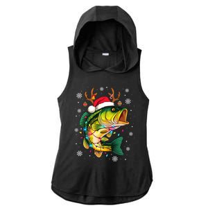 Merry Fishmas Santa Fishing Funny Fisher Lovers Christmas Meaningful Gift Ladies PosiCharge Tri-Blend Wicking Draft Hoodie Tank