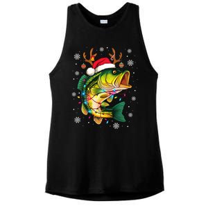 Merry Fishmas Santa Fishing Funny Fisher Lovers Christmas Meaningful Gift Ladies PosiCharge Tri-Blend Wicking Tank