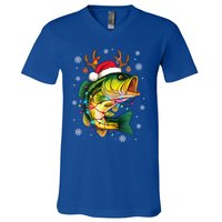 Merry Fishmas Santa Fishing Funny Fisher Lovers Christmas Meaningful Gift V-Neck T-Shirt