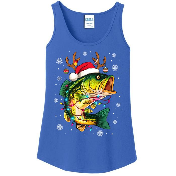 Merry Fishmas Santa Fishing Funny Fisher Lovers Christmas Meaningful Gift Ladies Essential Tank