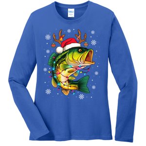 Merry Fishmas Santa Fishing Funny Fisher Lovers Christmas Meaningful Gift Ladies Long Sleeve Shirt