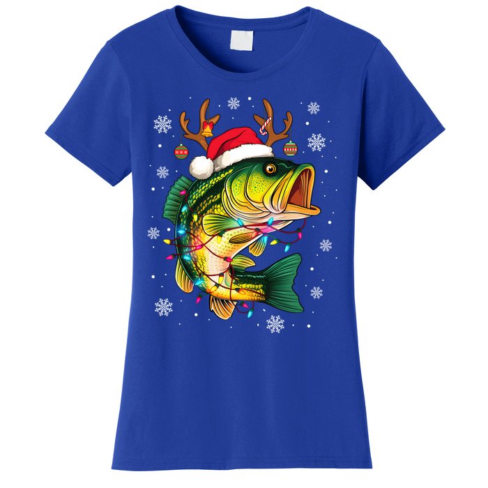 Merry Fishmas Santa Fishing Funny Fisher Lovers Christmas Meaningful Gift Women's T-Shirt