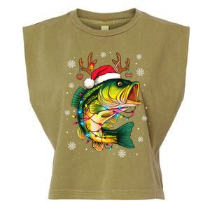 Merry Fishmas Santa Fishing Funny Fisher Lovers Christmas Meaningful Gift Garment-Dyed Women's Muscle Tee