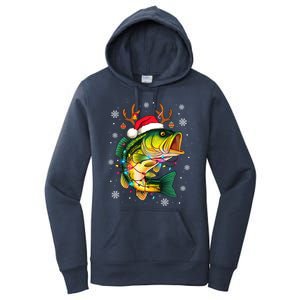 Merry Fishmas Santa Fishing Funny Fisher Lovers Christmas Meaningful Gift Women's Pullover Hoodie