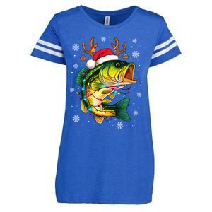 Merry Fishmas Santa Fishing Funny Fisher Lovers Christmas Meaningful Gift Enza Ladies Jersey Football T-Shirt