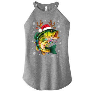 Merry Fishmas Santa Fishing Funny Fisher Lovers Christmas Meaningful Gift Women's Perfect Tri Rocker Tank