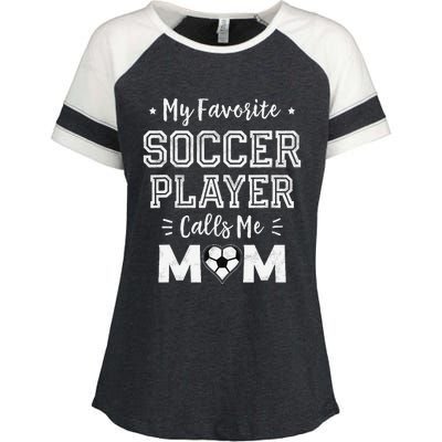 My Favorite Soccer Player Calls Me Mom Cute Soccer Mom Enza Ladies Jersey Colorblock Tee