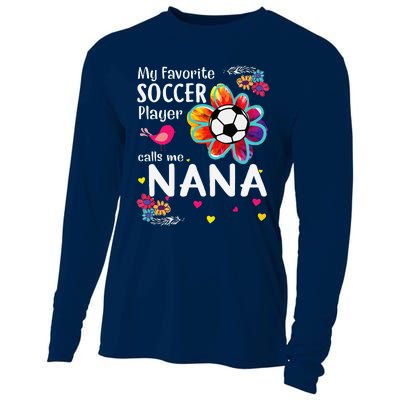 My Favorite Soccer Player Calls Me Nana Soccer Flower Cooling Performance Long Sleeve Crew