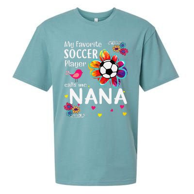 My Favorite Soccer Player Calls Me Nana Soccer Flower Sueded Cloud Jersey T-Shirt