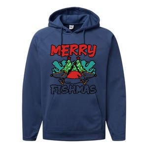 Merry Fishmas Santa Claus Fishing Matching Christmas Costume Performance Fleece Hoodie