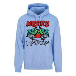 Merry Fishmas Santa Claus Fishing Matching Christmas Costume Unisex Surf Hoodie