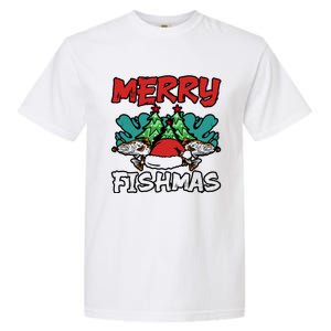 Merry Fishmas Santa Claus Fishing Matching Christmas Costume Garment-Dyed Heavyweight T-Shirt