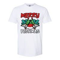 Merry Fishmas Santa Claus Fishing Matching Christmas Costume Softstyle CVC T-Shirt