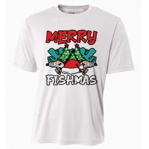 Merry Fishmas Santa Claus Fishing Matching Christmas Costume Cooling Performance Crew T-Shirt