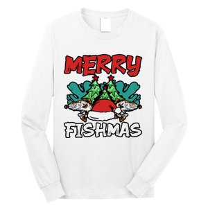 Merry Fishmas Santa Claus Fishing Matching Christmas Costume Long Sleeve Shirt