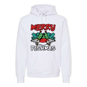 Merry Fishmas Santa Claus Fishing Matching Christmas Costume Premium Hoodie