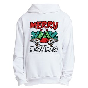 Merry Fishmas Santa Claus Fishing Matching Christmas Costume Urban Pullover Hoodie