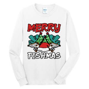 Merry Fishmas Santa Claus Fishing Matching Christmas Costume Tall Long Sleeve T-Shirt