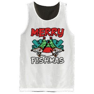 Merry Fishmas Santa Claus Fishing Matching Christmas Costume Mesh Reversible Basketball Jersey Tank