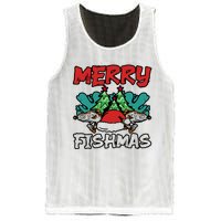 Merry Fishmas Santa Claus Fishing Matching Christmas Costume Mesh Reversible Basketball Jersey Tank