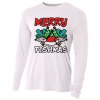 Merry Fishmas Santa Claus Fishing Matching Christmas Costume Cooling Performance Long Sleeve Crew