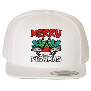 Merry Fishmas Santa Claus Fishing Matching Christmas Costume Wool Snapback Cap