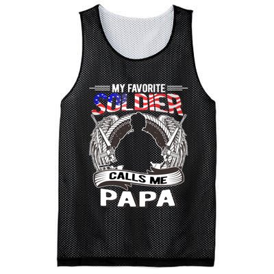 My Favorite Soldier Calls Me Papa Proud Army Grandpa Gift Mesh Reversible Basketball Jersey Tank
