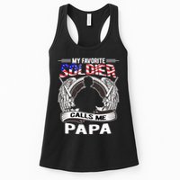 My Favorite Soldier Calls Me Papa Proud Army Grandpa Gift Womens Tank Top