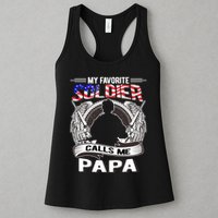 My Favorite Soldier Calls Me Papa Proud Army Grandpa Gift Womens Tank Top