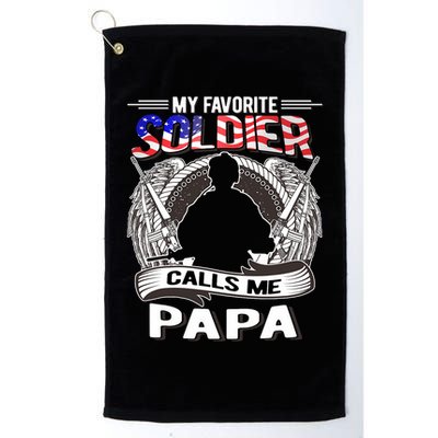 My Favorite Soldier Calls Me Papa Proud Army Grandpa Gift Golf Towel