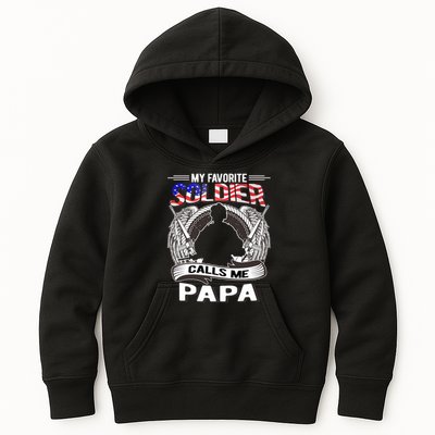 My Favorite Soldier Calls Me Papa Proud Army Grandpa Gift Kids Hoodie