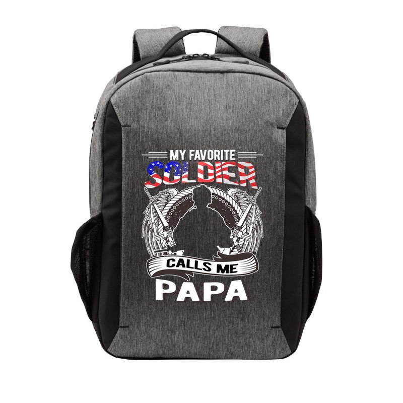 My Favorite Soldier Calls Me Papa Proud Army Grandpa Gift Vector Backpack