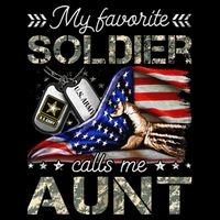 My Favorite Soldier Calls Me Aunt Proud Army Aunt Women's V-Neck T-Shirt