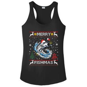 Merry Fishmas Santa Fishing Lovers Funny Fisher Christmas Cute Gift Ladies PosiCharge Competitor Racerback Tank