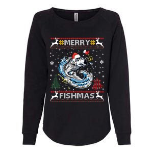 Merry Fishmas Santa Fishing Lovers Funny Fisher Christmas Cute Gift Womens California Wash Sweatshirt