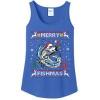 Merry Fishmas Santa Fishing Lovers Funny Fisher Christmas Cute Gift Ladies Essential Tank