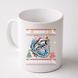 Merry Fishmas Santa Fishing Lovers Funny Fisher Christmas Cute Gift Coffee Mug