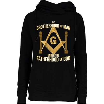 Masonic Fatherhood Square & Compass Freemason Womens Funnel Neck Pullover Hood