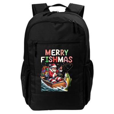 Merry Fishmas Santa Fishing Lovers Funny Fisherman Christmas Backpack