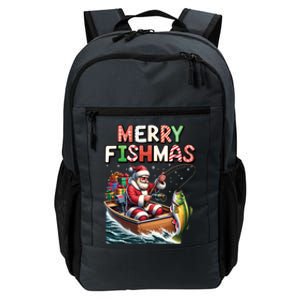 Merry Fishmas Santa Fishing Lovers Funny Fisherman Christmas Daily Commute Backpack