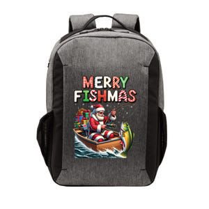 Merry Fishmas Santa Fishing Lovers Funny Fisherman Christmas Vector Backpack