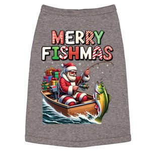 Merry Fishmas Santa Fishing Lovers Funny Fisherman Christmas Doggie Tank