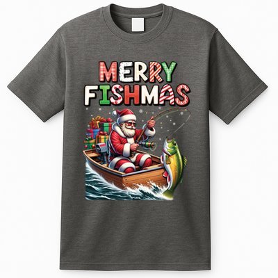 Merry Fishmas Santa Fishing Lovers Funny Fisherman Christmas T-Shirt