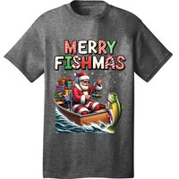 Merry Fishmas Santa Fishing Lovers Funny Fisherman Christmas T-Shirt