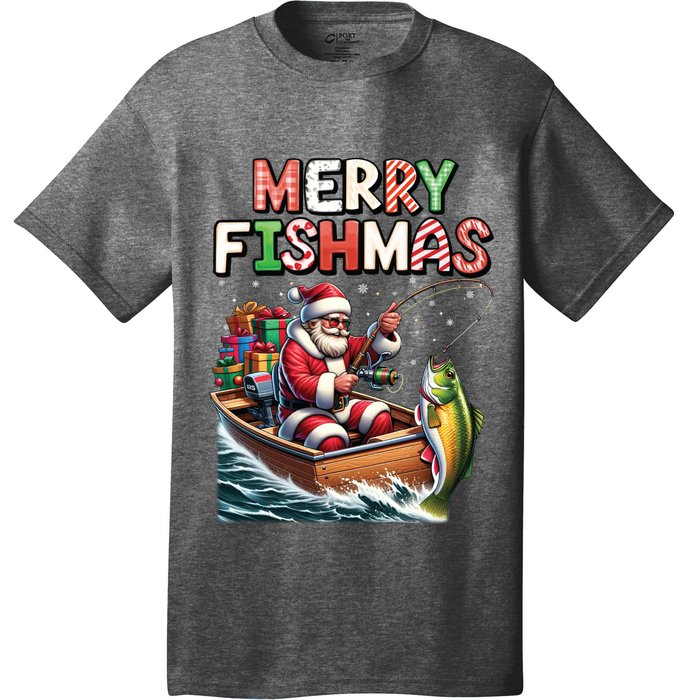 Merry Fishmas Santa Fishing Lovers Funny Fisherman Christmas T-Shirt