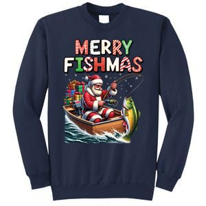 Merry Fishmas Santa Fishing Lovers Funny Fisherman Christmas Sweatshirt