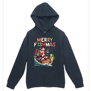 Merry Fishmas Santa Fishing Lovers Funny Fisherman Christmas Urban Pullover Hoodie